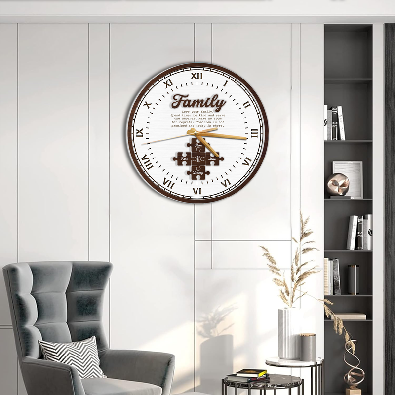 Personalized Wall Clock – Custom Shaped Home Decor Housewarming Gift