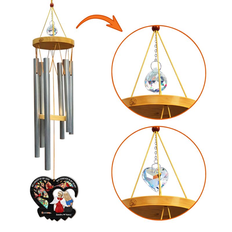 Personalized Wood & Acrylic Suncatcher Wind Chime With Crystal Charm