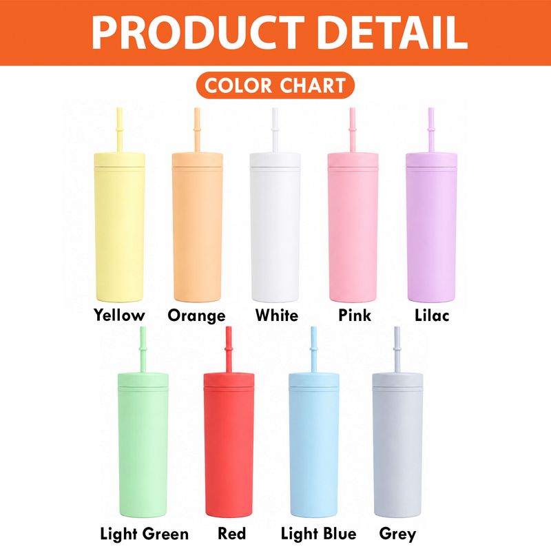 Personalized Skinny Tumbler with Straw – Custom Travel Cup Gift