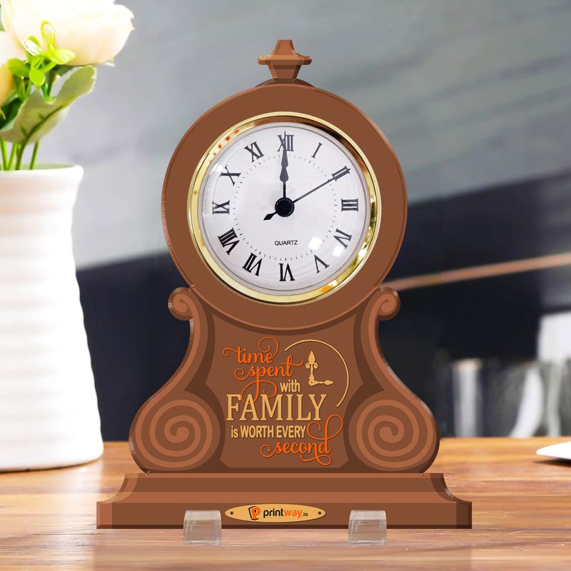 Personalized Acrylic Desk Clock Plaque – Custom Office Decor Keepsake Gift