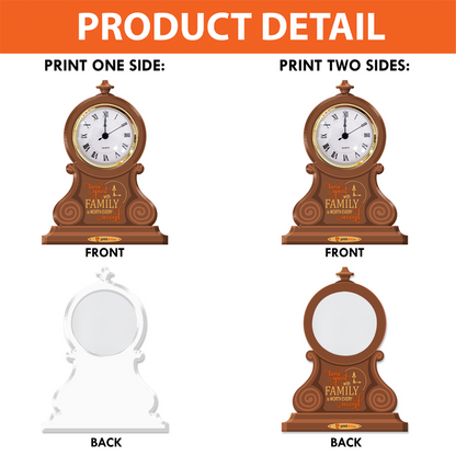 Personalized Acrylic Desk Clock Plaque – Custom Office Decor Keepsake Gift