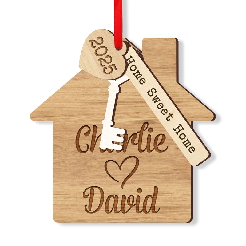 Personalized Wooden Christmas Ornament With Charms