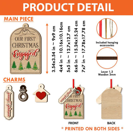 Personalized Wooden Christmas Ornament With Charms