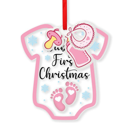 Personalized Transparent Acrylic Christmas Ornament With Charms