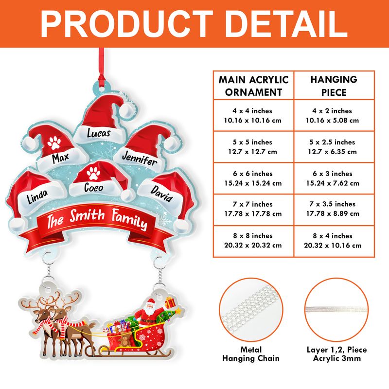 Personalized Acrylic Hanging Ornament – Custom Keepsake & Memorial Gift