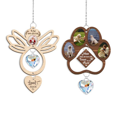 Personalized Wooden Ornament – Custom Crystal Charm Hanging Keepsake Gift