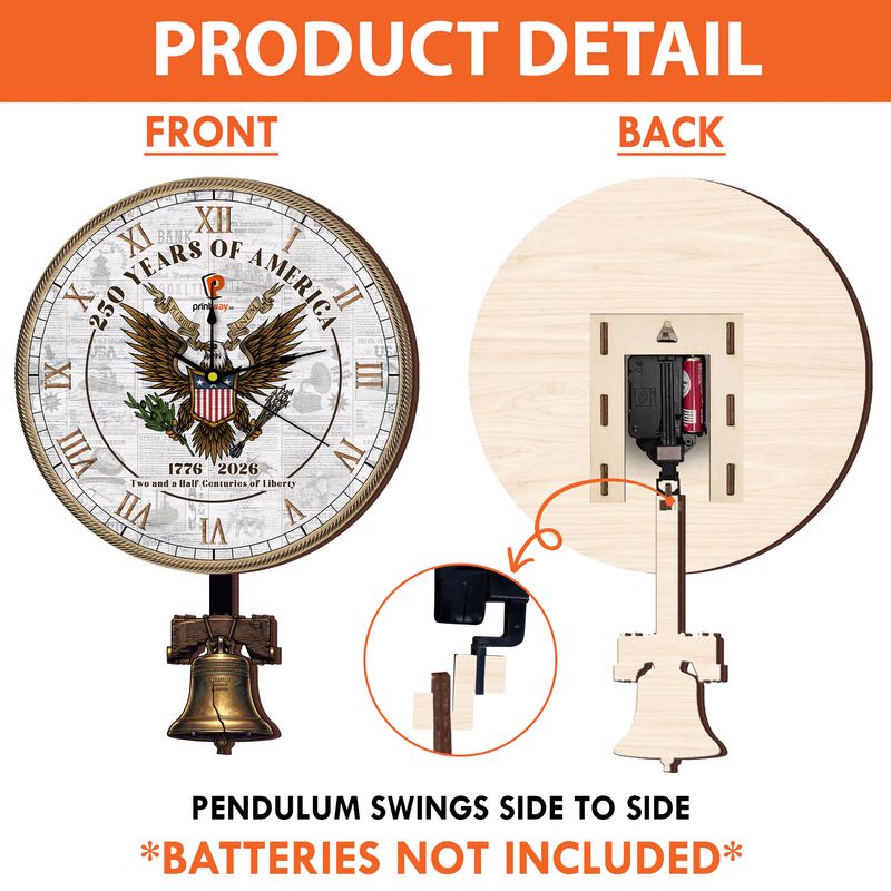 Personalized Wooden Pendulum Clock