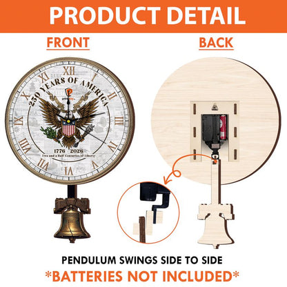 Personalized Wooden Pendulum Wall Clock – Custom Family Home Decor