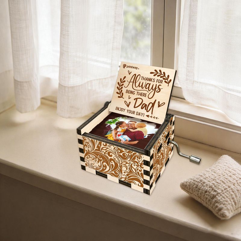 Personalized Hand Crank Wooden Music Box