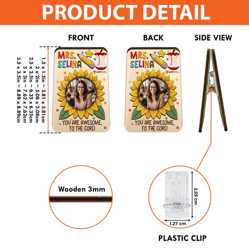 Personalized Wooden Photo Paper Clip