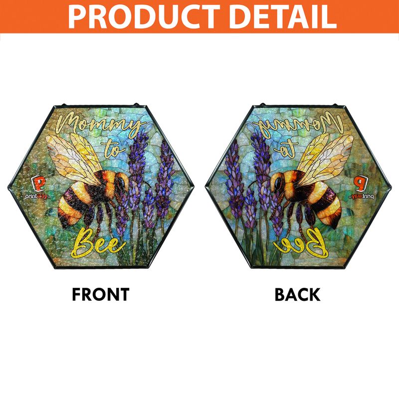 Personalized Hexagon Stained Glass Suncatcher – Window Sun Decor Gift