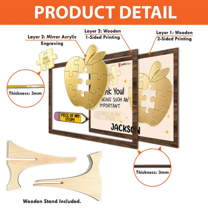 Personalized Wooden & Mirror Acrylic Art – Dimensional Tabletop Decor
