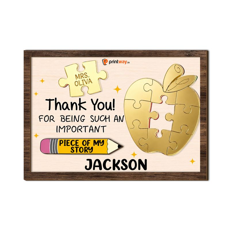 Personalized Wooden & Mirror Acrylic Art – Dimensional Tabletop Decor