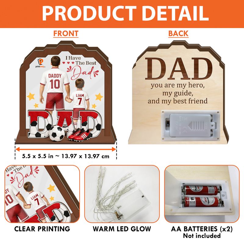 Personalized Wooden And Frosted Acrylic Light