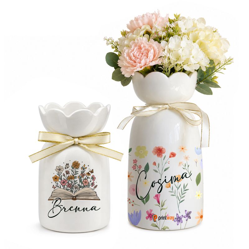 Personalized Ceramic Flower Vase – Custom Decorative Vase Home Decor Gift