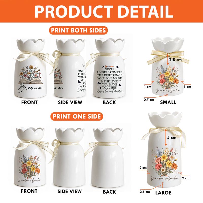Personalized Ceramic Flower Vase – Custom Decorative Vase Home Decor Gift