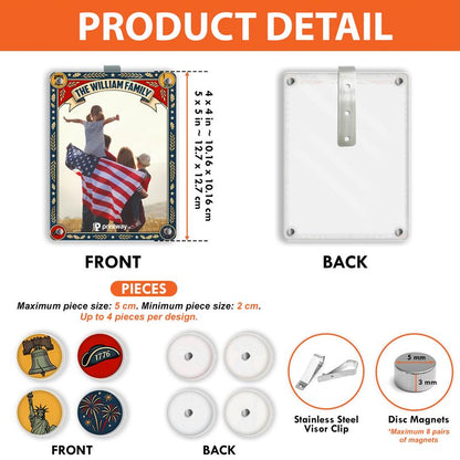 Personalized Magnetic Car Visor Photo Clip With Acrylic Pieces
