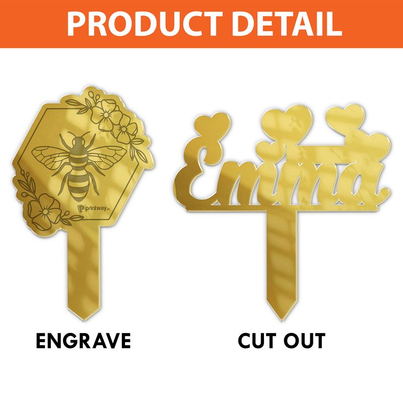 Personalized Mirror Acrylic Plant Stake – Garden Decor & Plant Lover Gift
