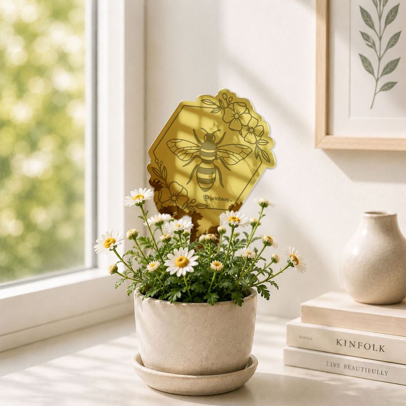 Personalized Mirror Acrylic Plant Stake – Garden Decor & Plant Lover Gift