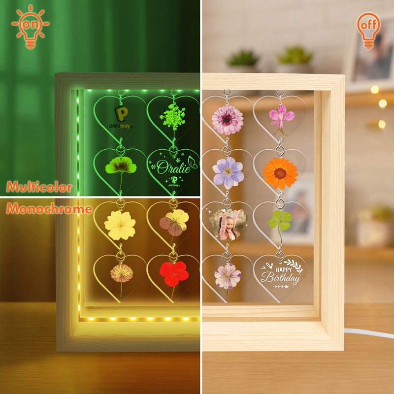 Personalized Wooden Frame LED Light – Custom Hanging Acrylic Display Gift