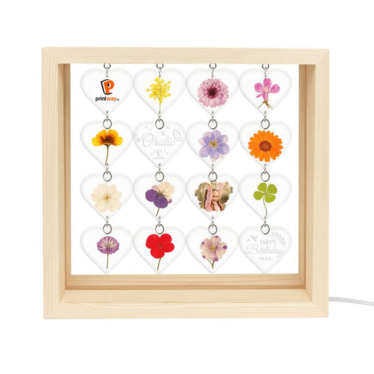 Personalized Wooden Frame LED Light – Custom Hanging Acrylic Display Gift