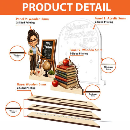 Personalized Acrylic & Wood LED Light Lamp – Custom Ambient Night Light Gift