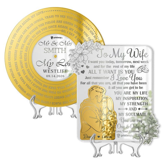 Personalized Engraved Mirror Acrylic Sign – Wedding & Anniversary Decor