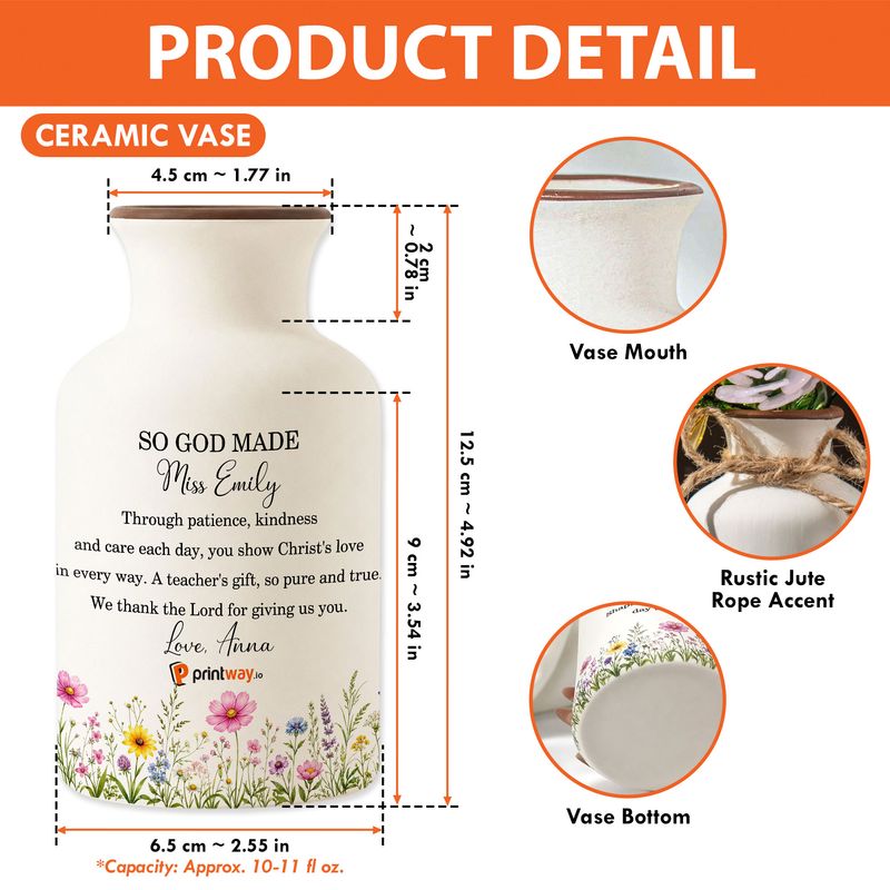 Personalized Ceramic Vase with Glass Flowers – Custom Home Decor Gift Set