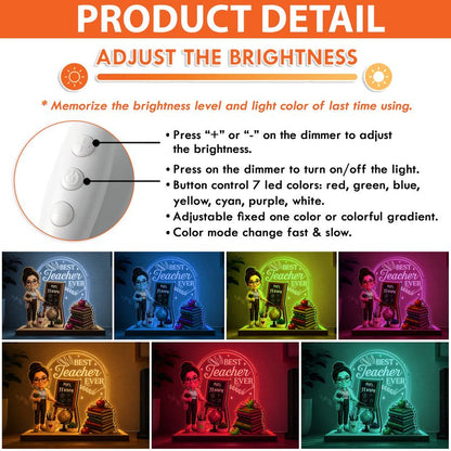 Personalized Acrylic & Wood LED Light Lamp – Custom Ambient Night Light Gift