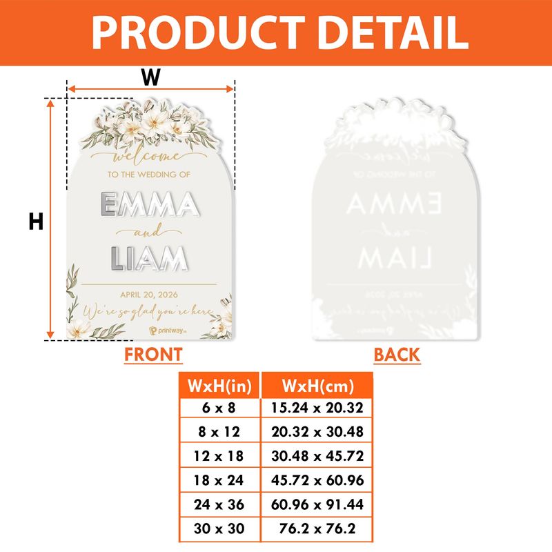 Personalized Frosted & Mirror Acrylic Sign – Elegant Wedding Decor