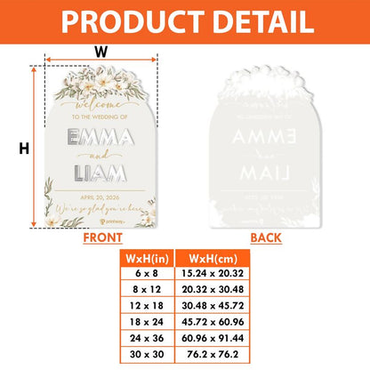 Personalized Frosted & Mirror Acrylic Sign – Elegant Wedding Decor