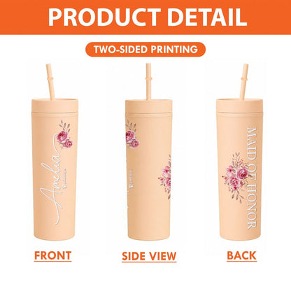 Personalized Skinny Tumbler with Straw – Custom Travel Cup Gift
