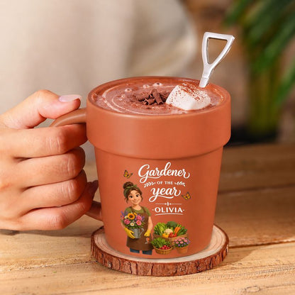 Personalized Ceramic Plant Pot Mug – Custom Gift for Plant Lovers