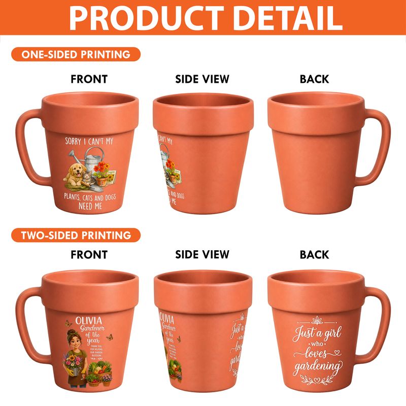 Personalized Ceramic Plant Pot Mug – Custom Gift for Plant Lovers