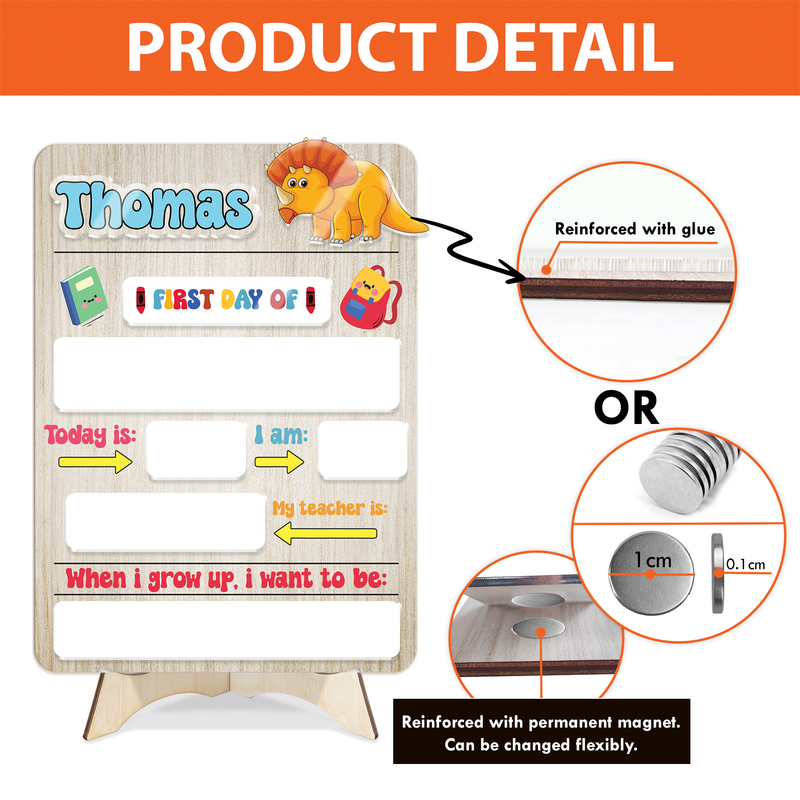 Personalized Wooden Reusable School Sign