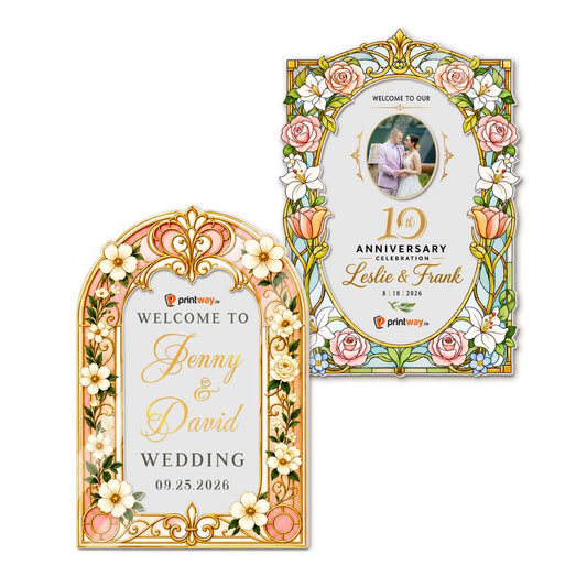 Personalized Acrylic Wedding Sign – Custom Frosted Welcome & Anniversary Decor