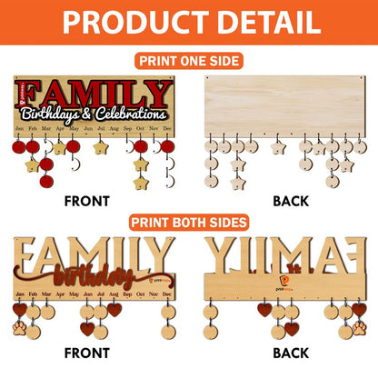 Personalized Family Celebration Board – Wooden Birthday & Anniversary Tracker